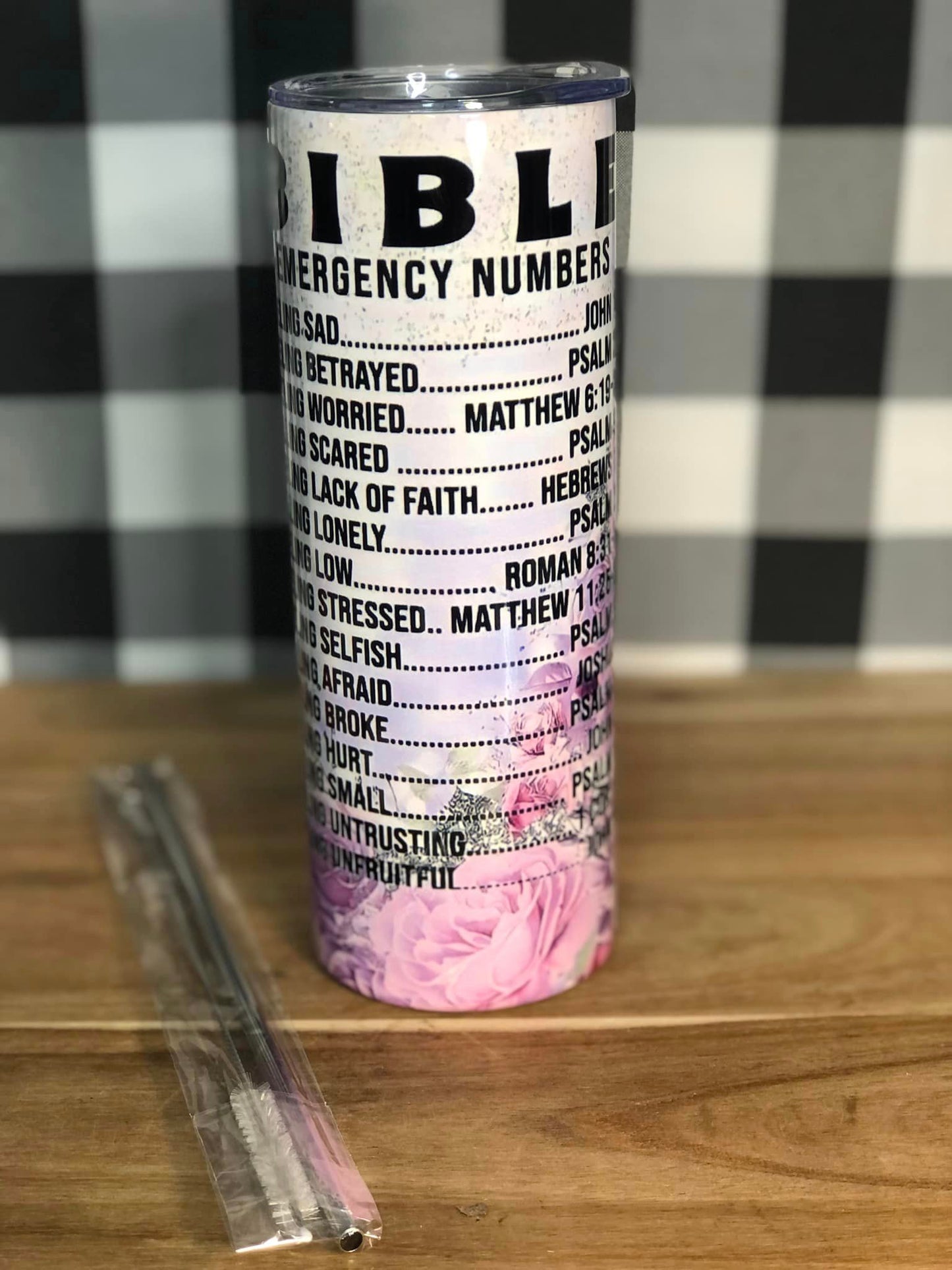 Bible Emergency Numbers 20 oz Sublimation Tumbler