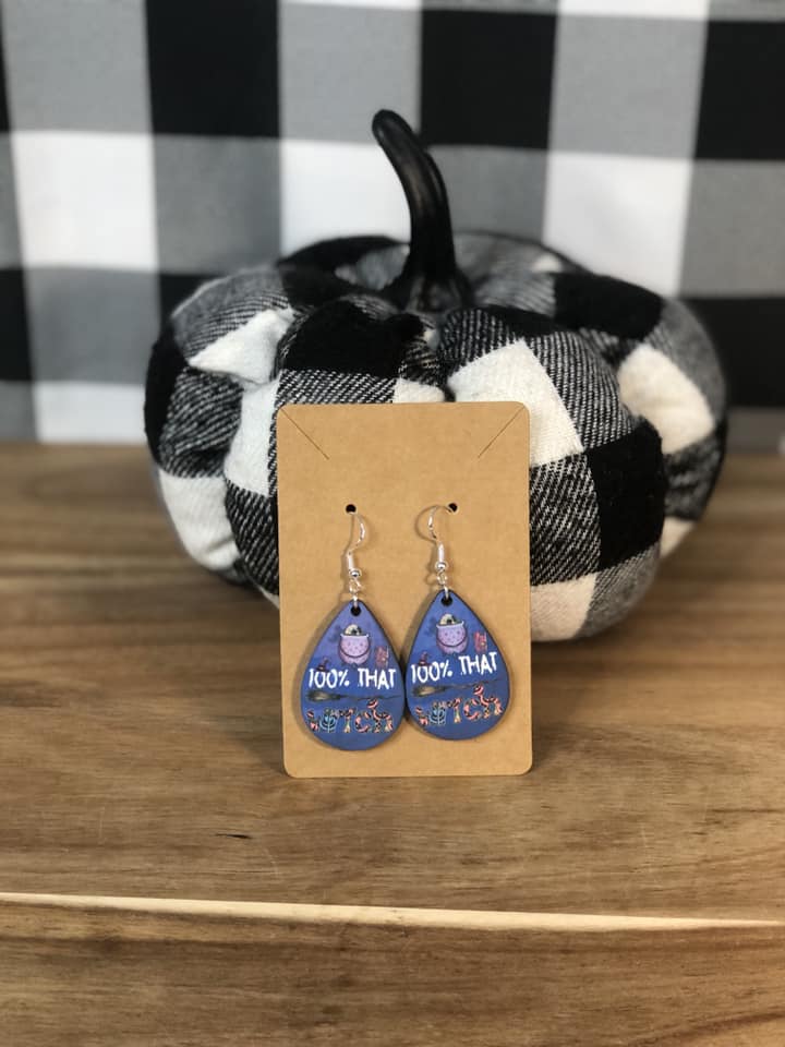 New Wooden Sublimation Earrings with Sterling Silver Hooks - Farm-Lite Candle Co. LLC