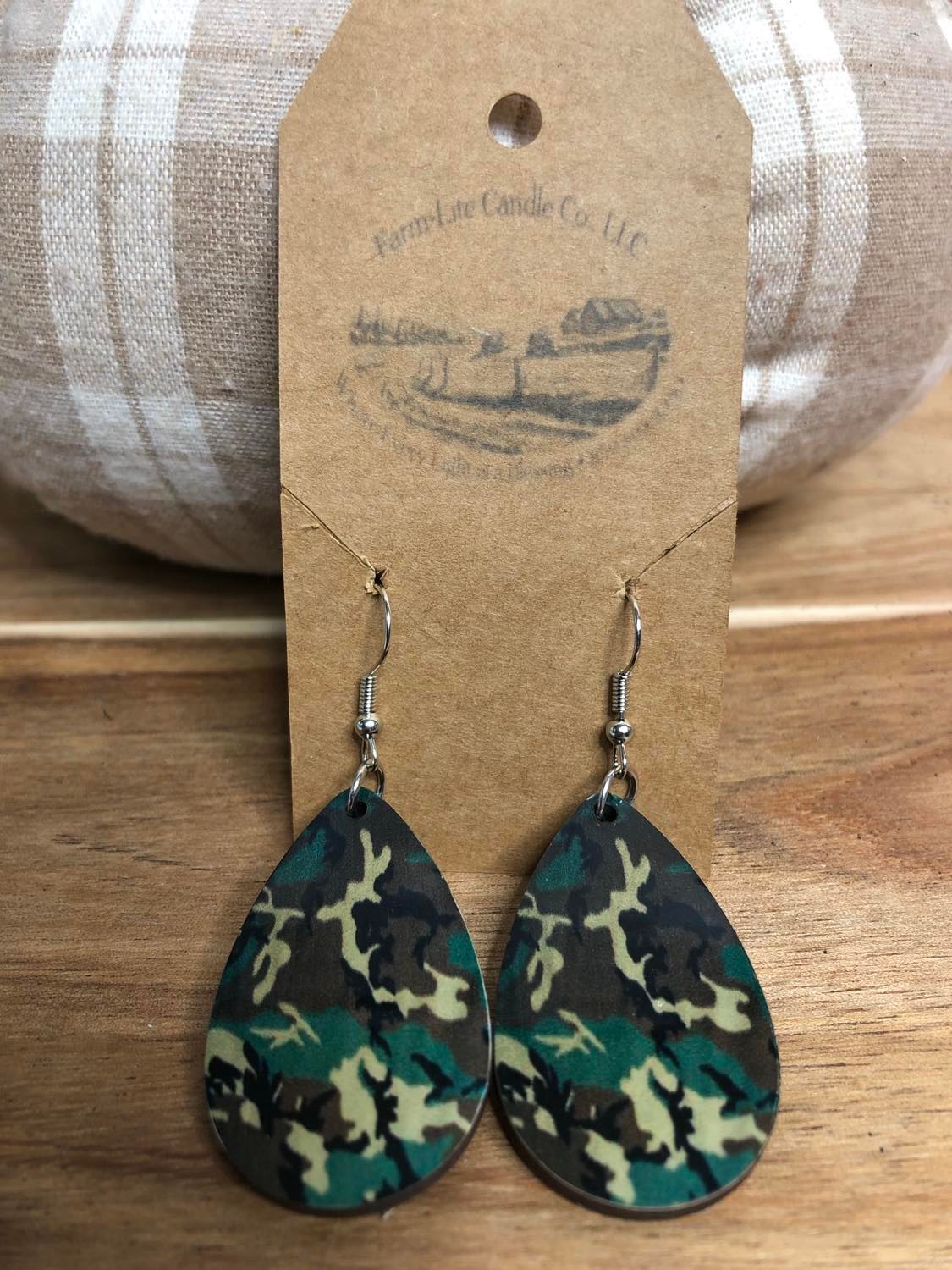 New Wooden Sublimation Earrings with Sterling Silver Hooks - Farm-Lite Candle Co. LLC