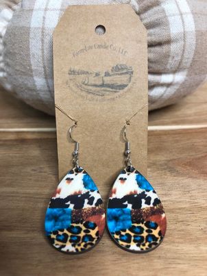New Wooden Sublimation Earrings with Sterling Silver Hooks - Farm-Lite Candle Co. LLC