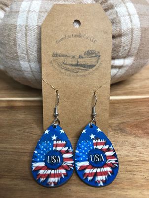 New Wooden Sublimation Earrings with Sterling Silver Hooks - Farm-Lite Candle Co. LLC