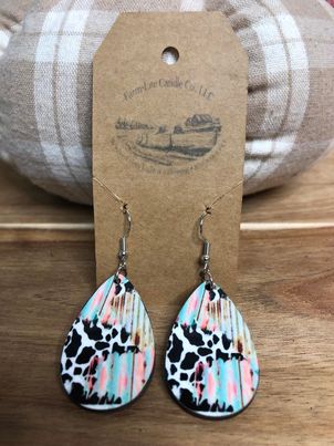 New Wooden Sublimation Earrings with Sterling Silver Hooks - Farm-Lite Candle Co. LLC
