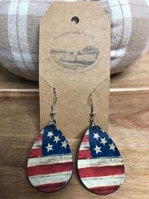 New Wooden Sublimation Earrings with Sterling Silver Hooks - Farm-Lite Candle Co. LLC