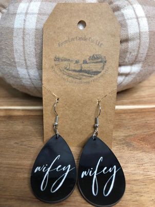 New Wooden Sublimation Earrings with Sterling Silver Hooks - Farm-Lite Candle Co. LLC