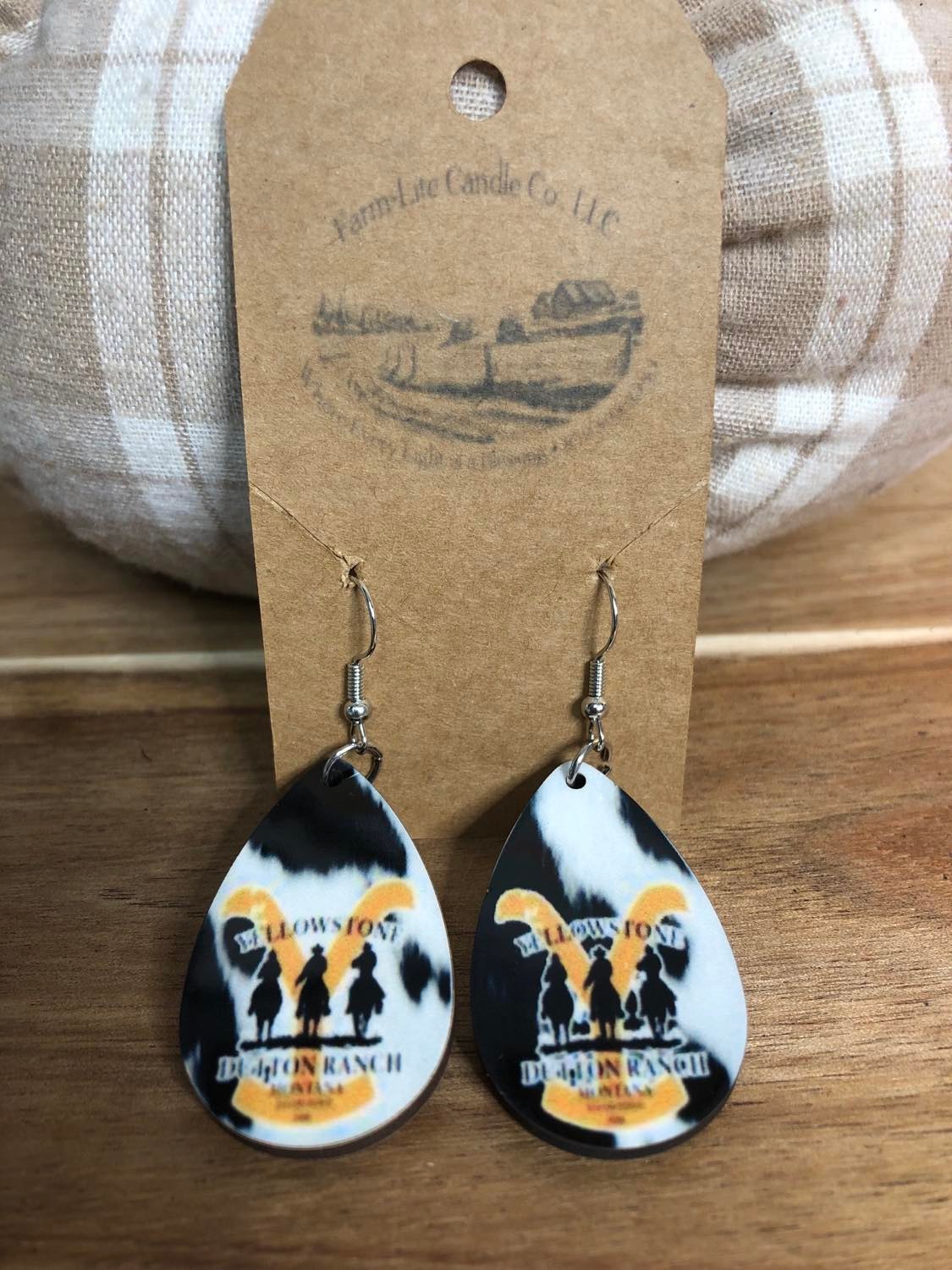 New Wooden Sublimation Earrings with Sterling Silver Hooks - Farm-Lite Candle Co. LLC