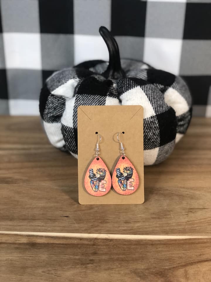 New Wooden Sublimation Earrings with Sterling Silver Hooks - Farm-Lite Candle Co. LLC